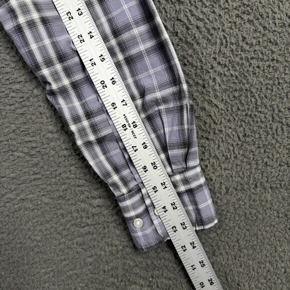 Gustin Shirt Mens Large Gray Plaid Slim Fit Button Down Long Sleeve Preppy - Picture 13 of 14